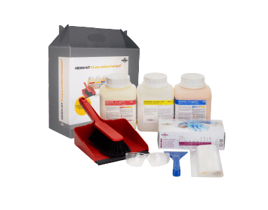 Kit completo de los productos chemispill, para controlar derrames en el laboratorio